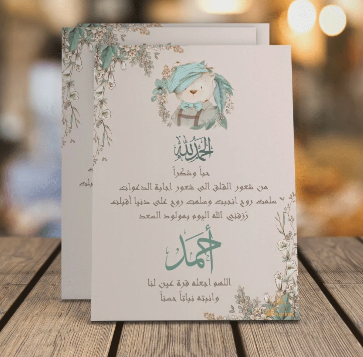 بطاقة دعوة استقبال مولود فارغة