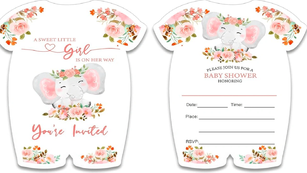 صورة بطاقة دعوة استقبال مولود فارغة