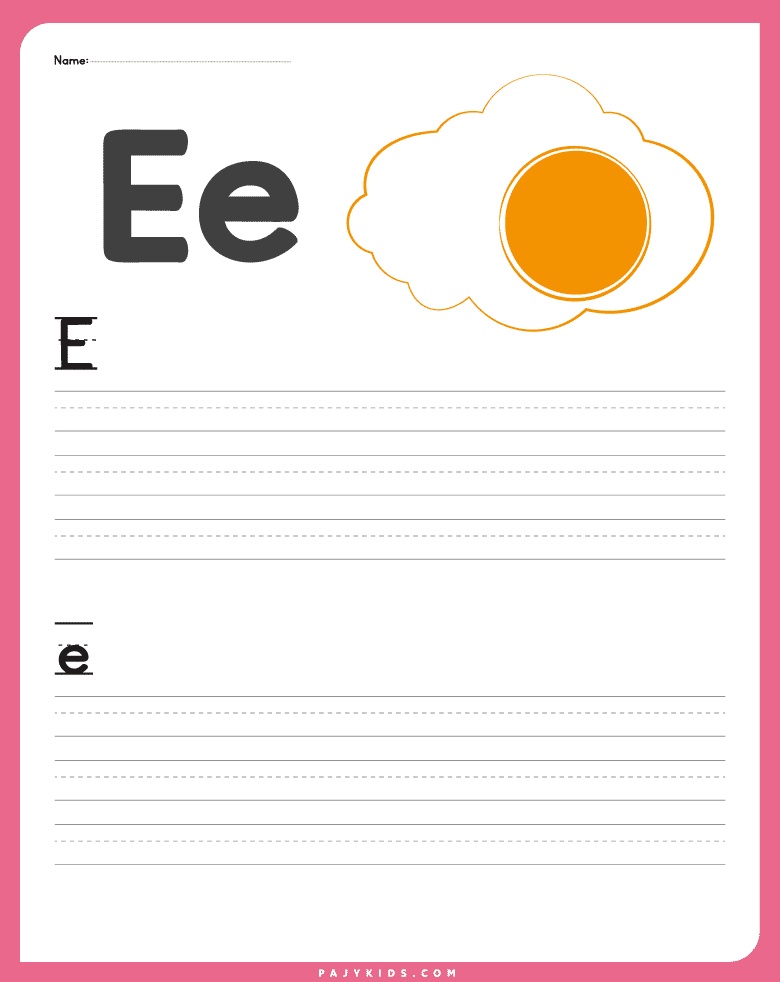 تدريب على حرف e