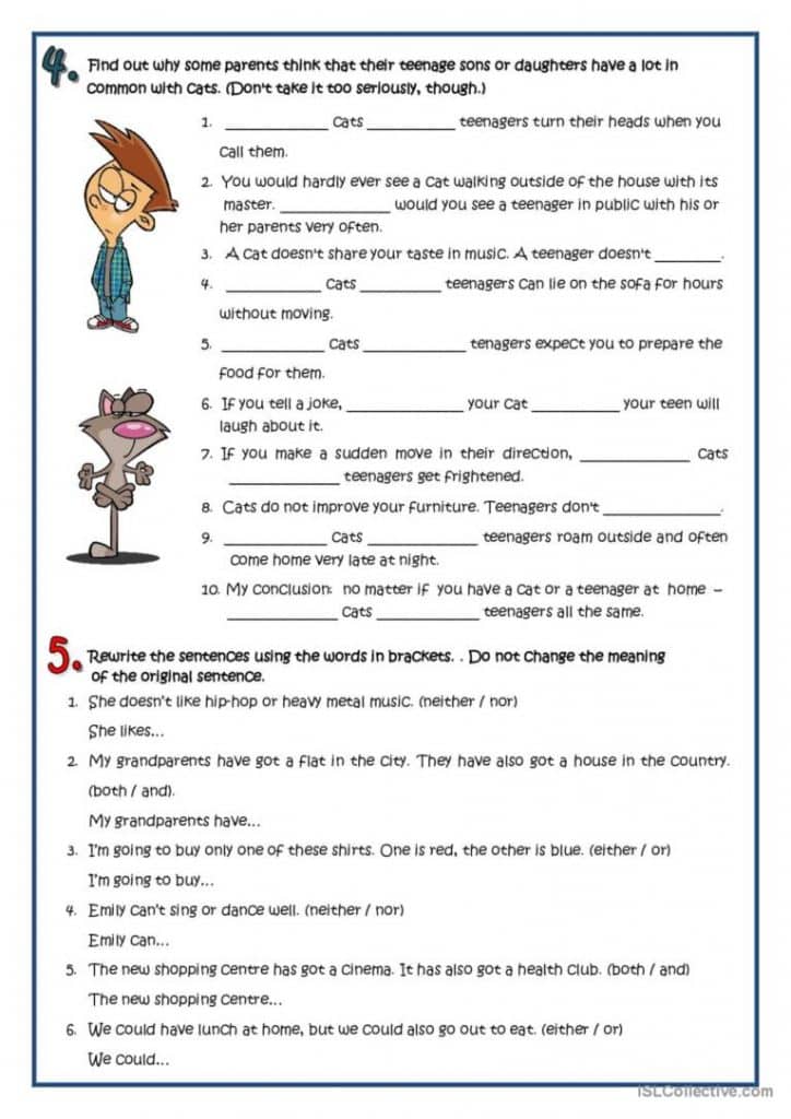 تدريبات على both either neither