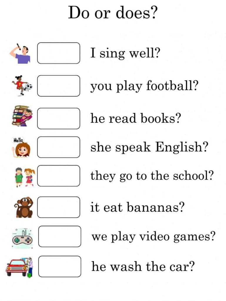تدريبات على do does