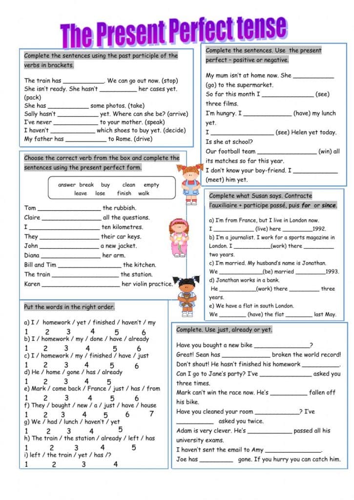 تدريبات على present perfect