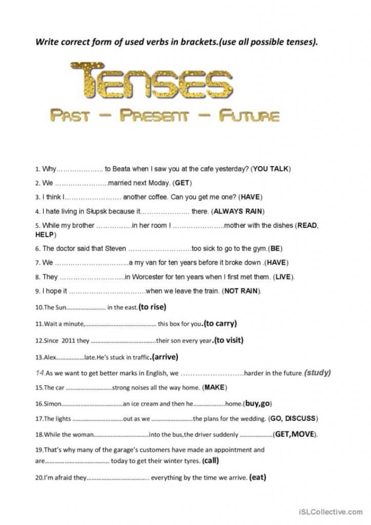 تدريبات على tenses