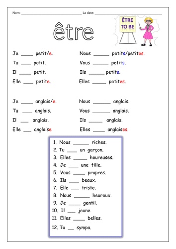 تدريبات علي verb etre