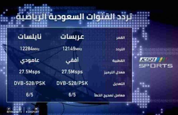 تردد قنوات السعودية نايل سات