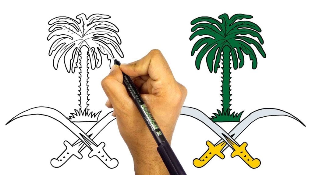 تلوين علم السعودية للاطفال