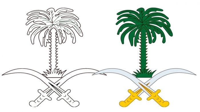 تلوين علم السعودية للاطفال