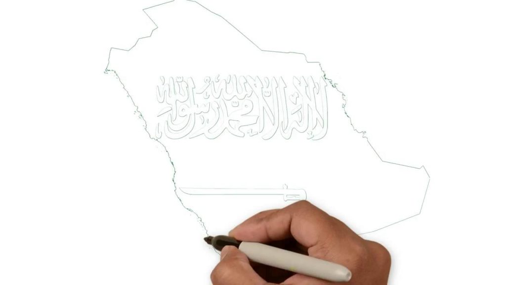 تلوين علم السعودية للاطفال