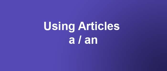 تمارين على قاعدة a an