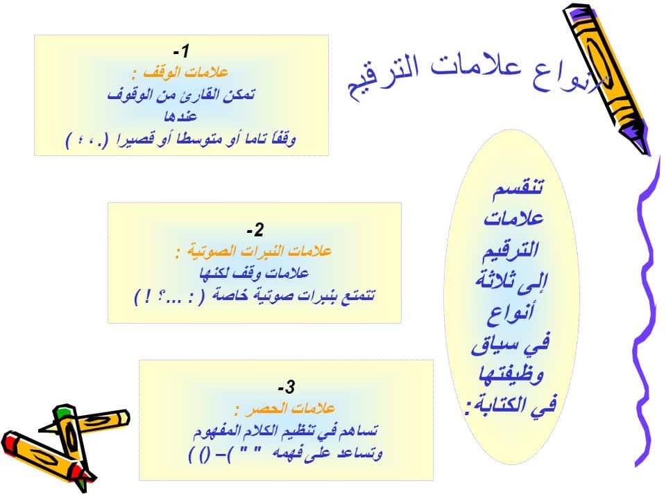 جمل فيها علامات الوقف