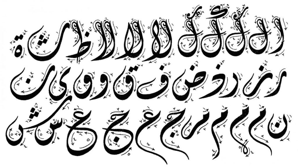 حروف عربية متداخلة