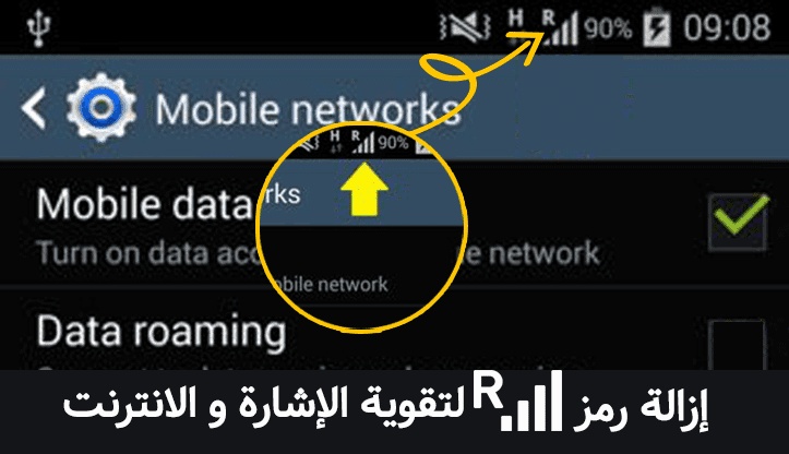 حل مشكلة ظهور حرف r فوق الشبكة