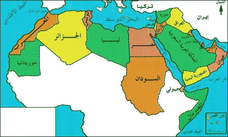 خريطة العالم باللغة العربية بجودة عالية