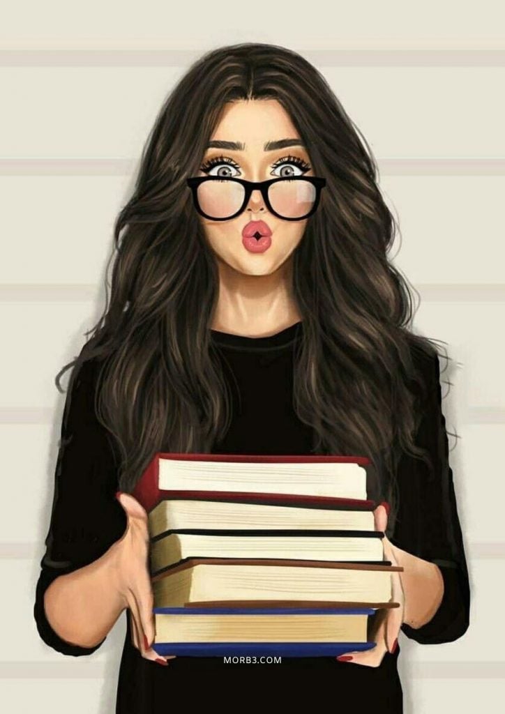 خلفيات واتس اب للبنات محجبات كرتون