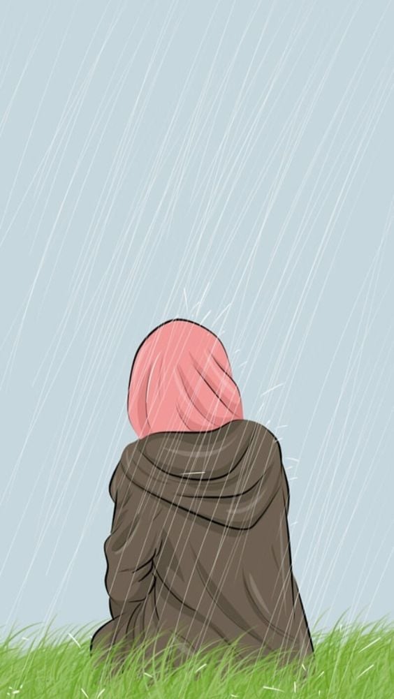 خلفيات واتس اب للبنات محجبات كرتون