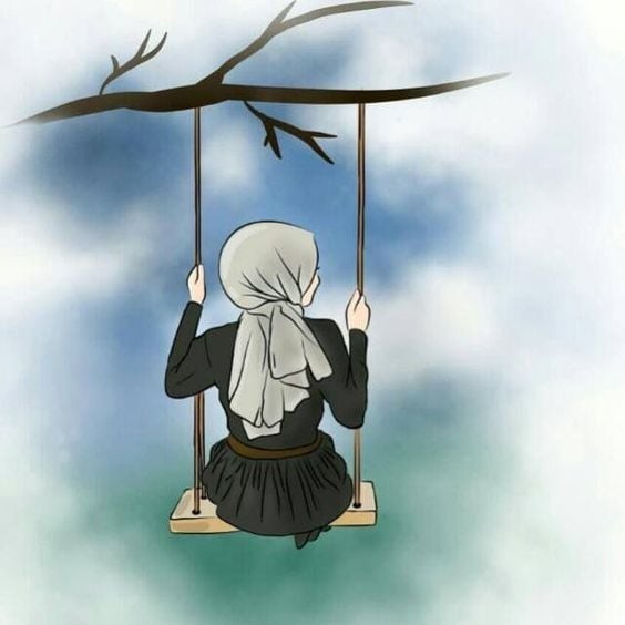 خلفيات واتس اب للبنات محجبات كرتون
