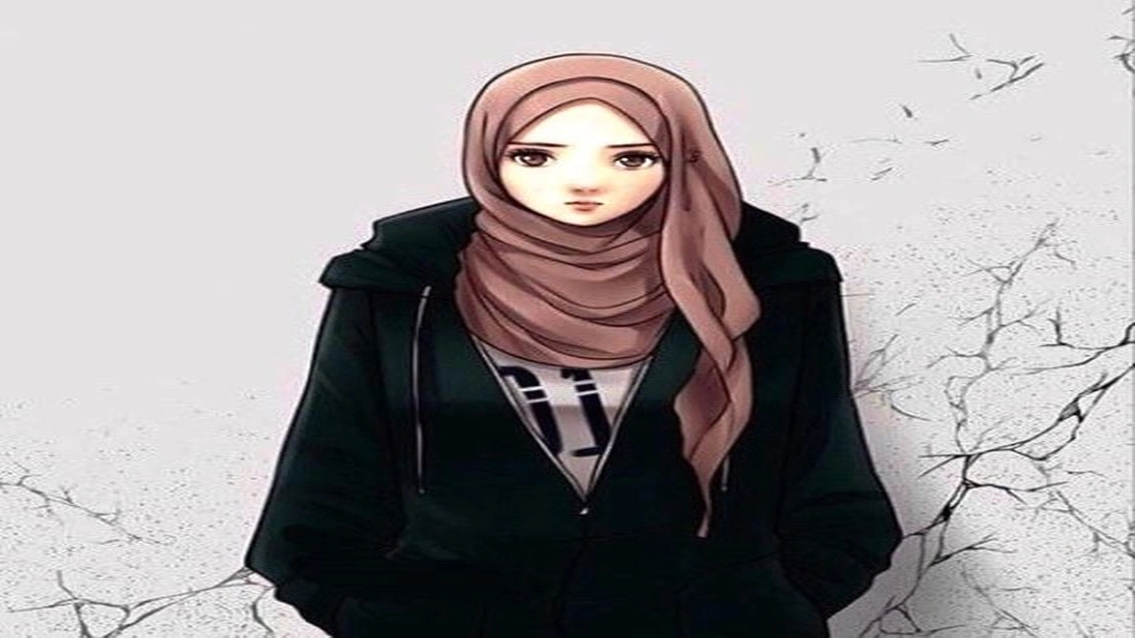 صورة خلفيات واتس اب للبنات محجبات كرتون