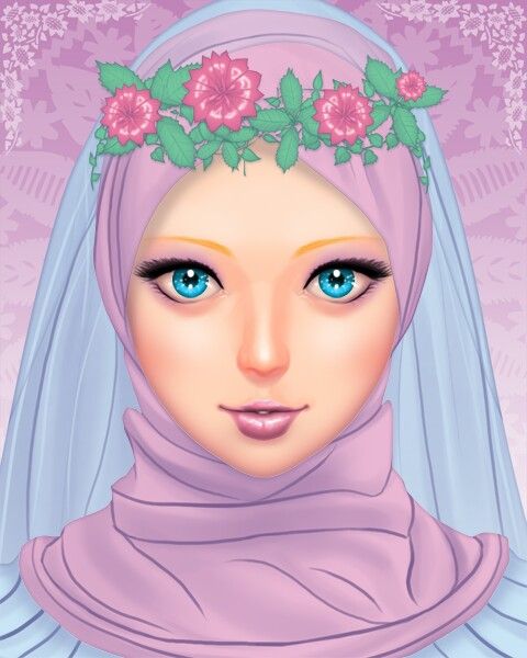 خلفيات واتس اب للبنات محجبات كرتون