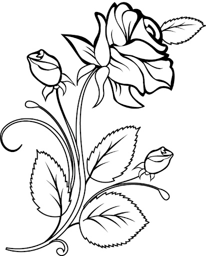 رسومات تلوين ورود