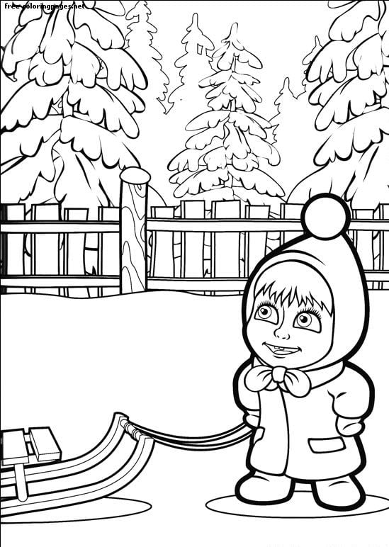 رسومات للتلوين ماشا والدب