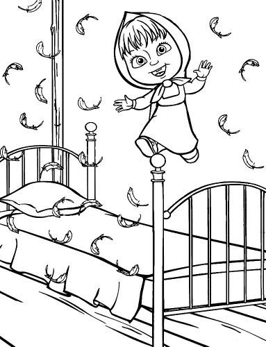 رسومات للتلوين ماشا والدب