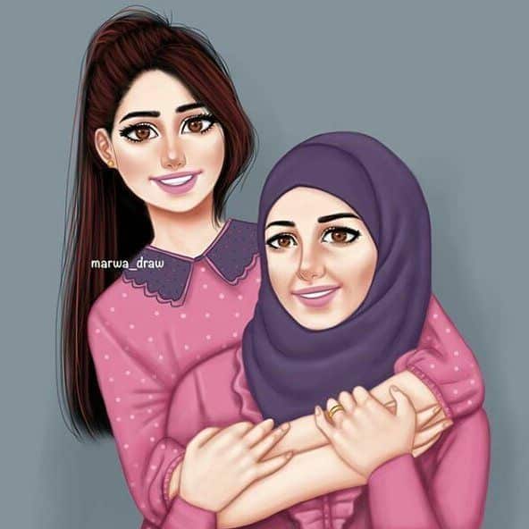 رمزيات صديقات كيوت كرتون