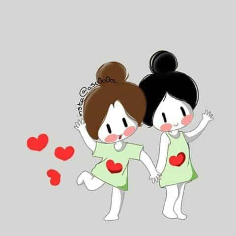 رمزيات صديقات كيوت كرتون