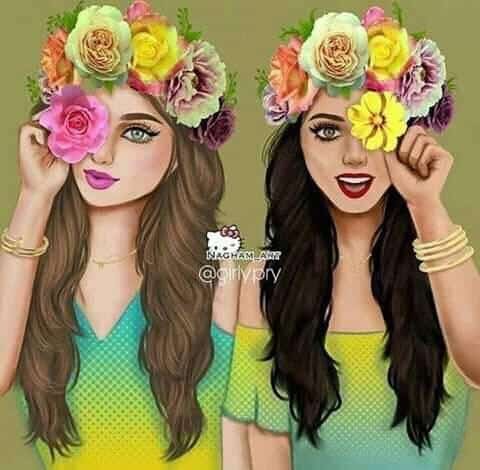 رمزيات صديقات كيوت كرتون