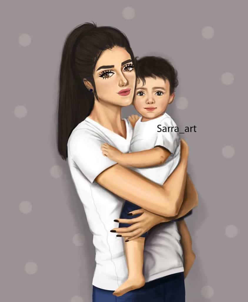 رمزيات طفل مع امه وابوه