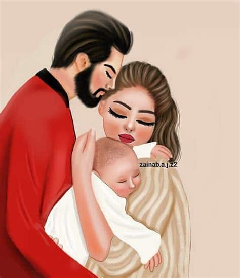 رمزيات طفل مع امه وابوه