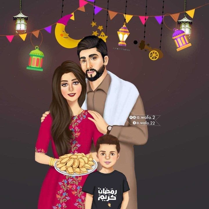 رمزيات طفل مع امه وابوه