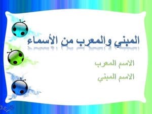 شرح درس الاسم المعرب والاسم المبني