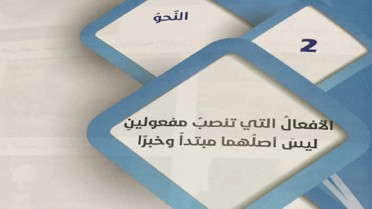 صورة شرح درس الافعال التي تنصب مفعولين
