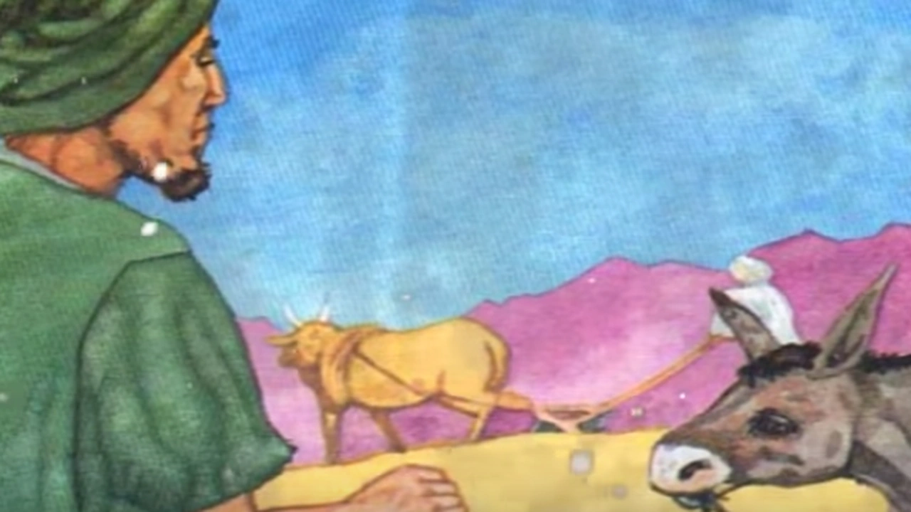 صورة قصة الحمار والثور والفلاح