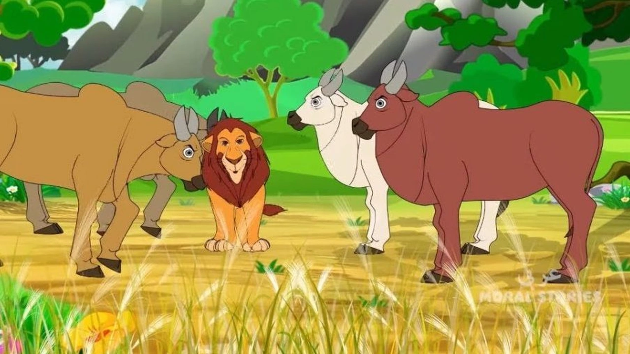 صورة قصص اطفال قبل النوم : الأسد والثيران - قصص مسلية للاطفال قبل النوم , قصص قبل النوم خيالية
