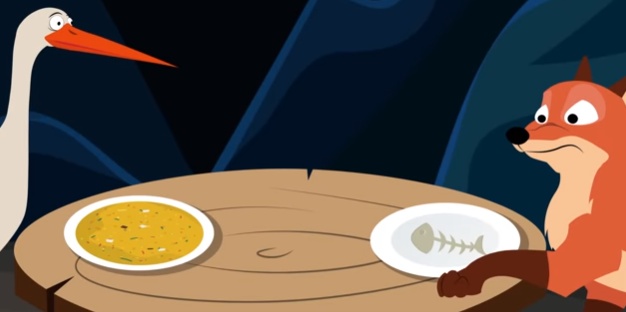 قصص اطفال قبل النوم مكتوبة : الثعلب البخيل واللقلاق