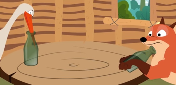 قصص اطفال قبل النوم مكتوبة : الثعلب البخيل واللقلاق