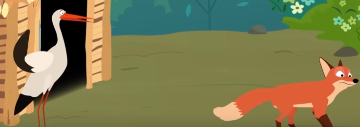 قصص اطفال قبل النوم مكتوبة : الثعلب البخيل واللقلاق