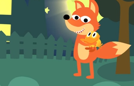 قصص اطفال قصيرة جدا ومفيدة بالصور : الثعلب الجائع البطة الذكية