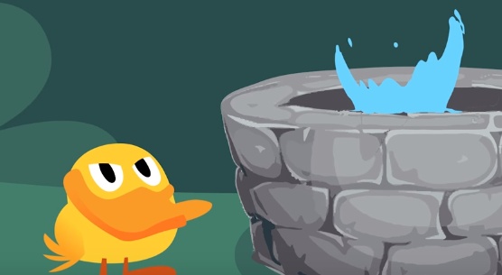 قصص اطفال قصيرة جدا ومفيدة بالصور : الثعلب الجائع البطة الذكية