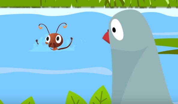 قصص اطفال قصيرة جدا ومفيدة بالصور : الحمامة والنملة