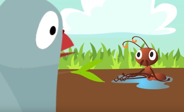 قصص اطفال قصيرة جدا ومفيدة بالصور : الحمامة والنملة