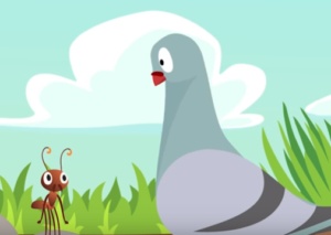 قصص اطفال قصيرة جدا ومفيدة بالصور : الحمامة والنملة