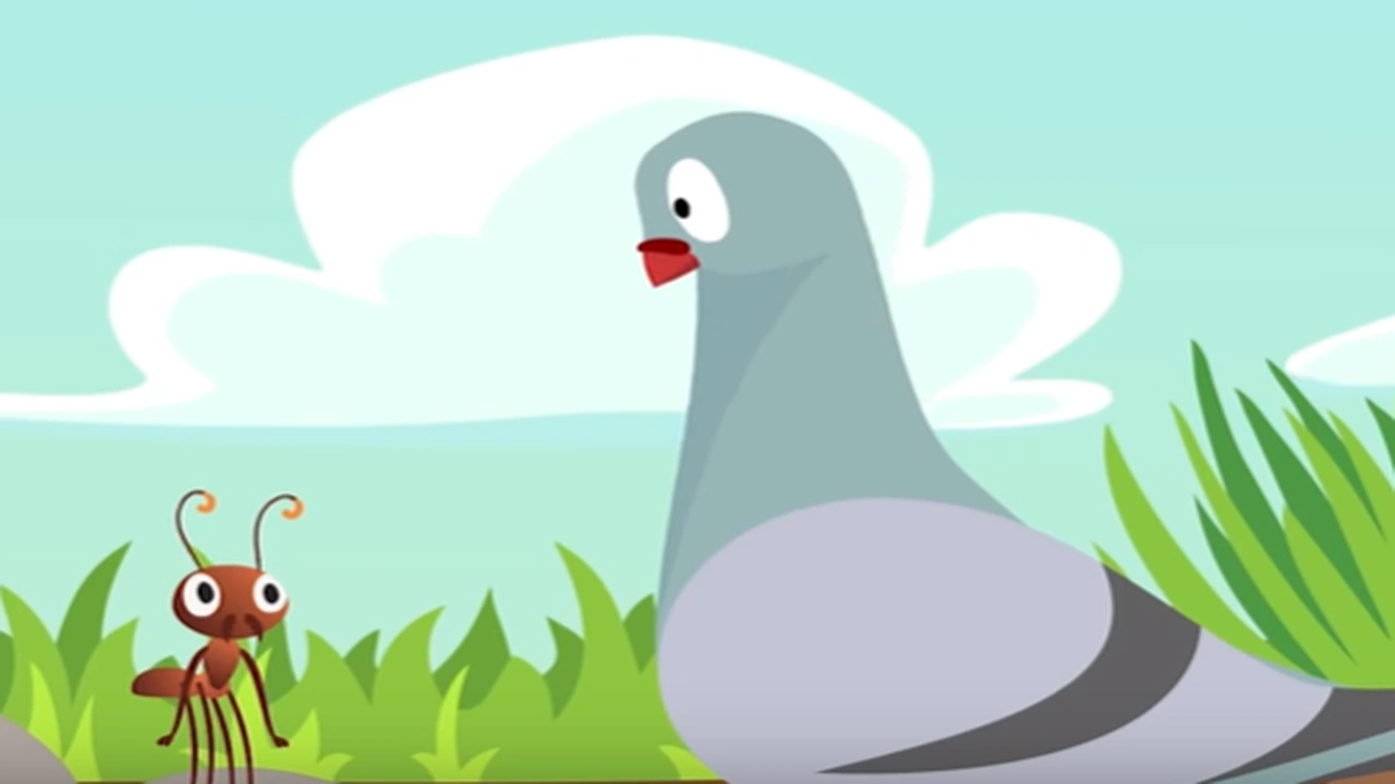 صورة قصص اطفال قصيرة جدا ومفيدة بالصور : الحمامة والنملة