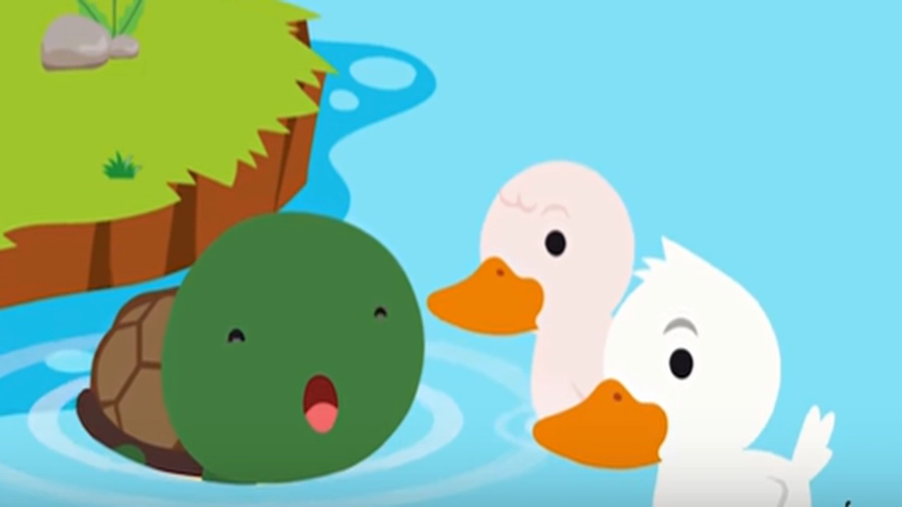 صورة قصص اطفال مكتوبة هادفة : السلحفاة الطائرة