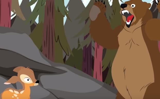 قصص ما قبل النوم للاطفال : قطيع الغزلان والدب