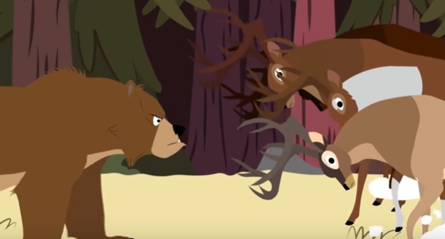 قصص ما قبل النوم للاطفال : قطيع الغزلان والدب