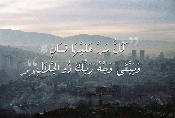 كل من عليها فان ويبقى وجه ربك ذو الجلال والإكرام