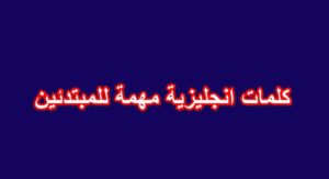 كلمات بالانجليزي للمبتدئين