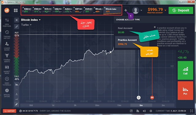 كيفية استخدام iq option